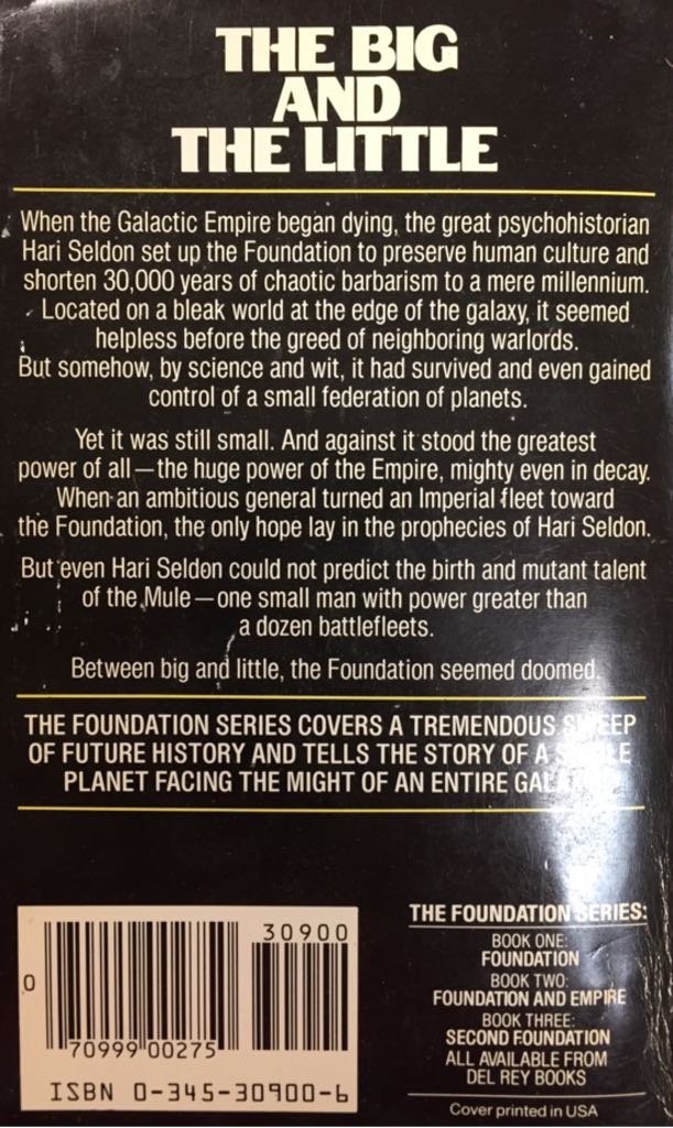 Foundation And Empire - Isaac Asimov (Del Rey - Paperback) book collectible [Barcode 9780345309006] - Main Image 2