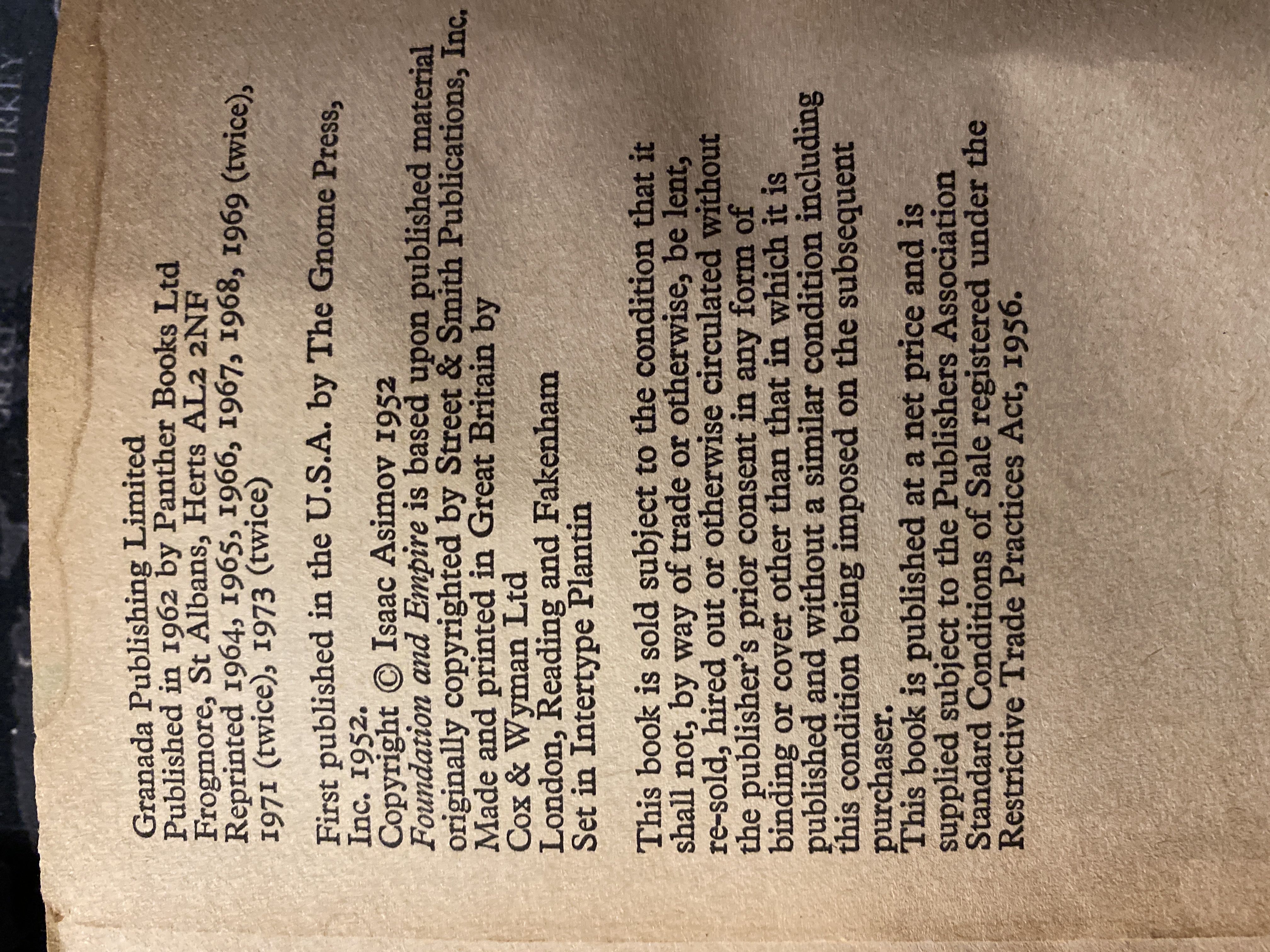 Foundation And Empire - Isaac Asimov (HarperCollins Publishers - Paperback) book collectible [Barcode 9780586013557] - Main Image 2