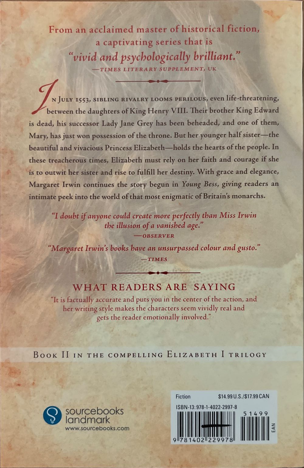 Elizabeth, Captive Princess - Margaret Irwin (Sourcebooks Landmark - Trade Paperback) book collectible [Barcode 9781402229978] - Main Image 2