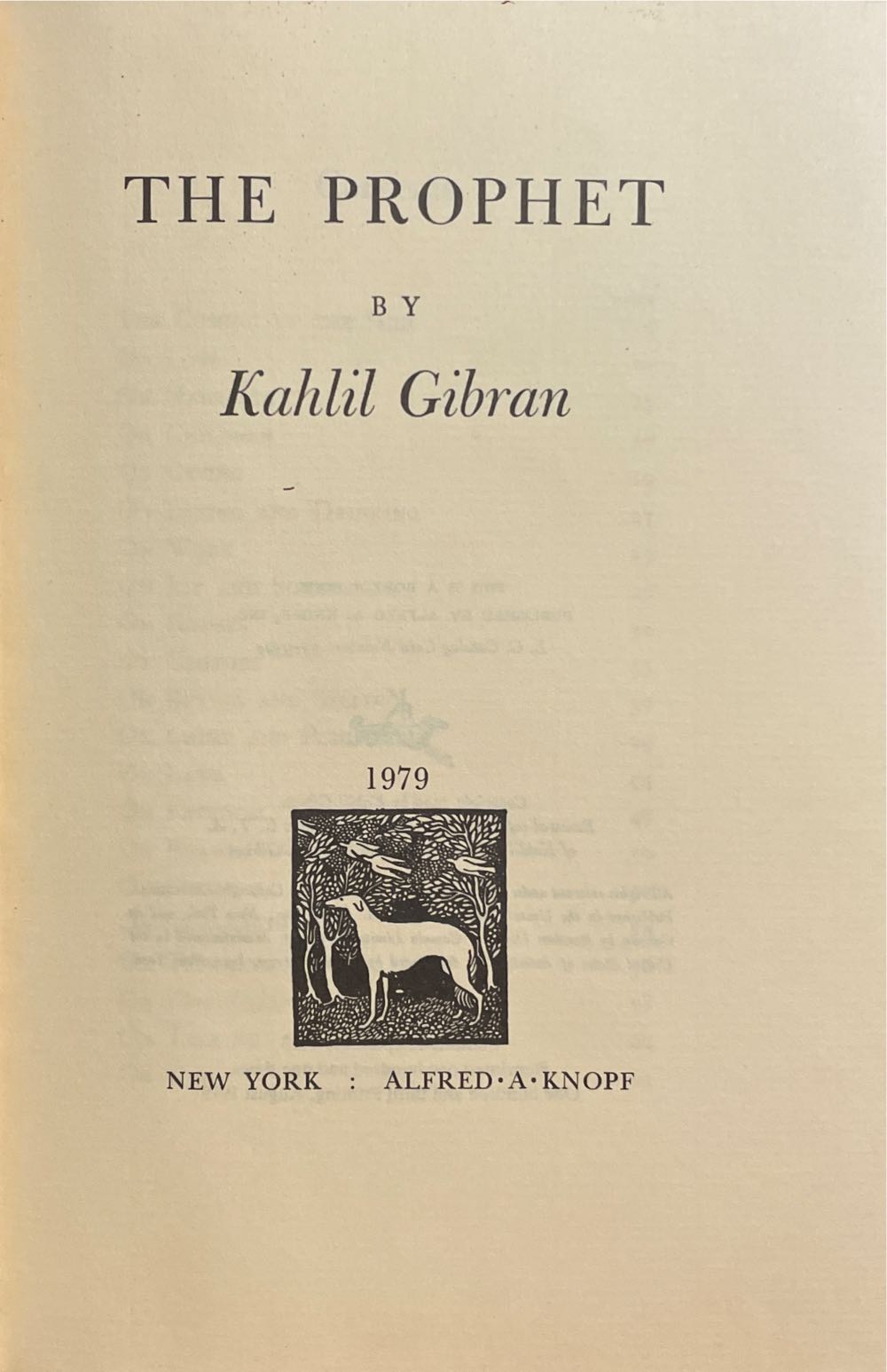 The Prophet - Kahlil Gibran (Alfred A Knopf - Hardcover) book collectible [Barcode 0394404289] - Main Image 3