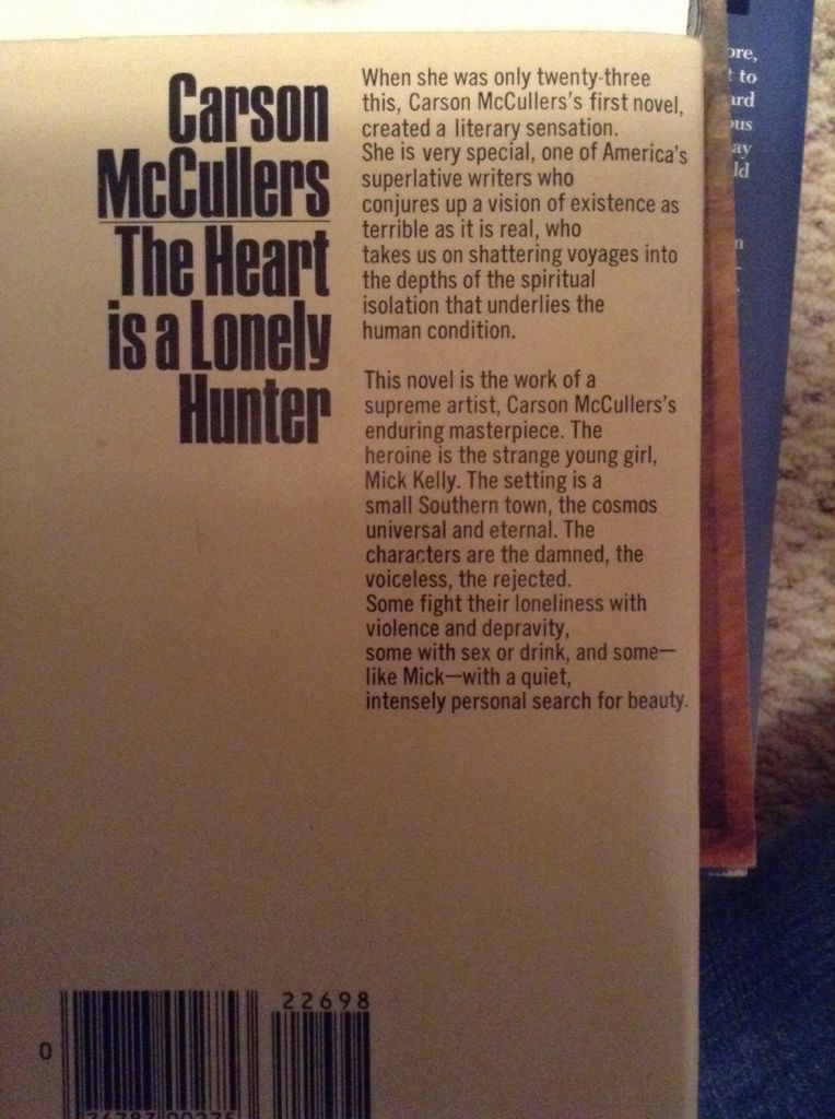 The Heart Is A Lonely Hunter - Carson McCullers (First Mariner Books - Paperback) book collectible [Barcode 9780618526413] - Main Image 2