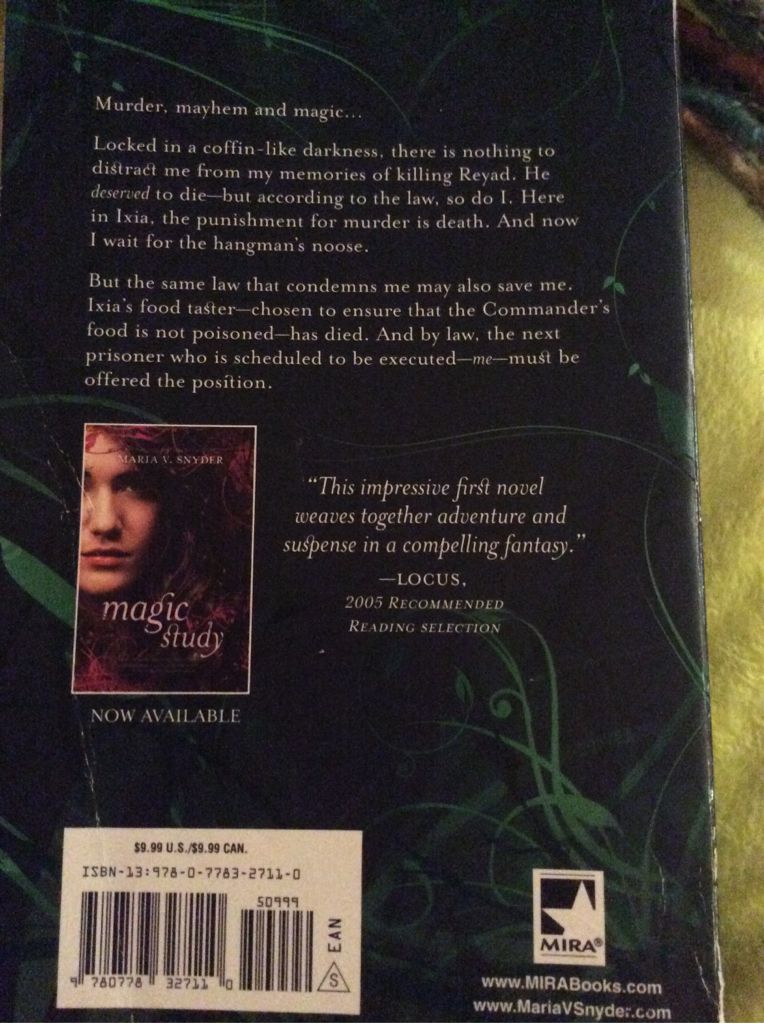 Poison Study - Maria V. Snyder (Mira - Hardcover) book collectible [Barcode 9780778327110] - Main Image 2