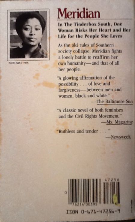 Meridian - Alice Walker (Pocket Books) book collectible [Barcode 9780671472566] - Main Image 2