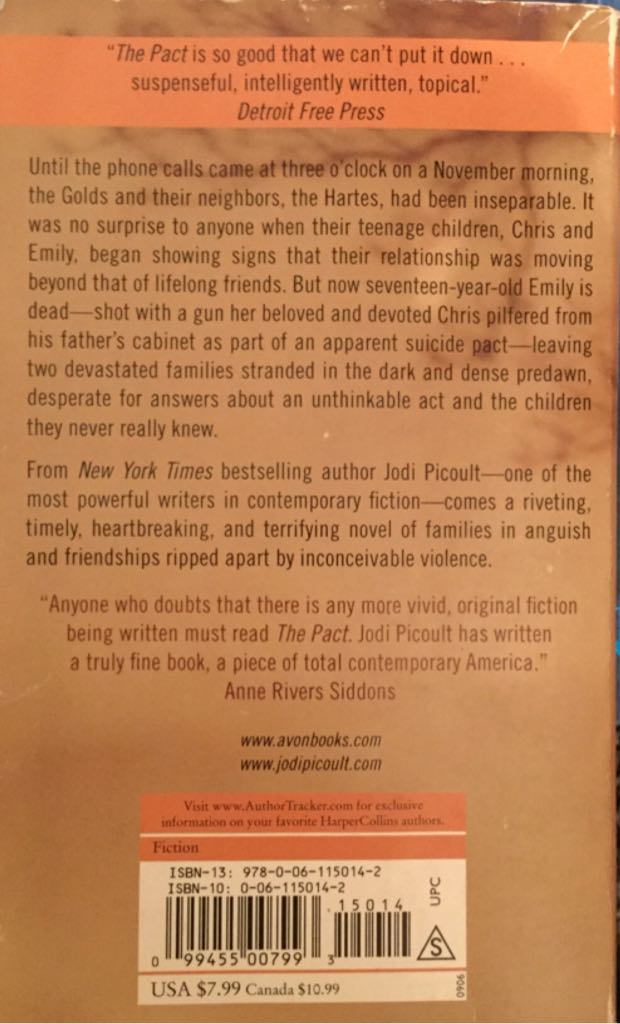 The Pact - Jodi Picoult (Harper Collins - Paperback) book collectible [Barcode 9780061150142] - Main Image 2