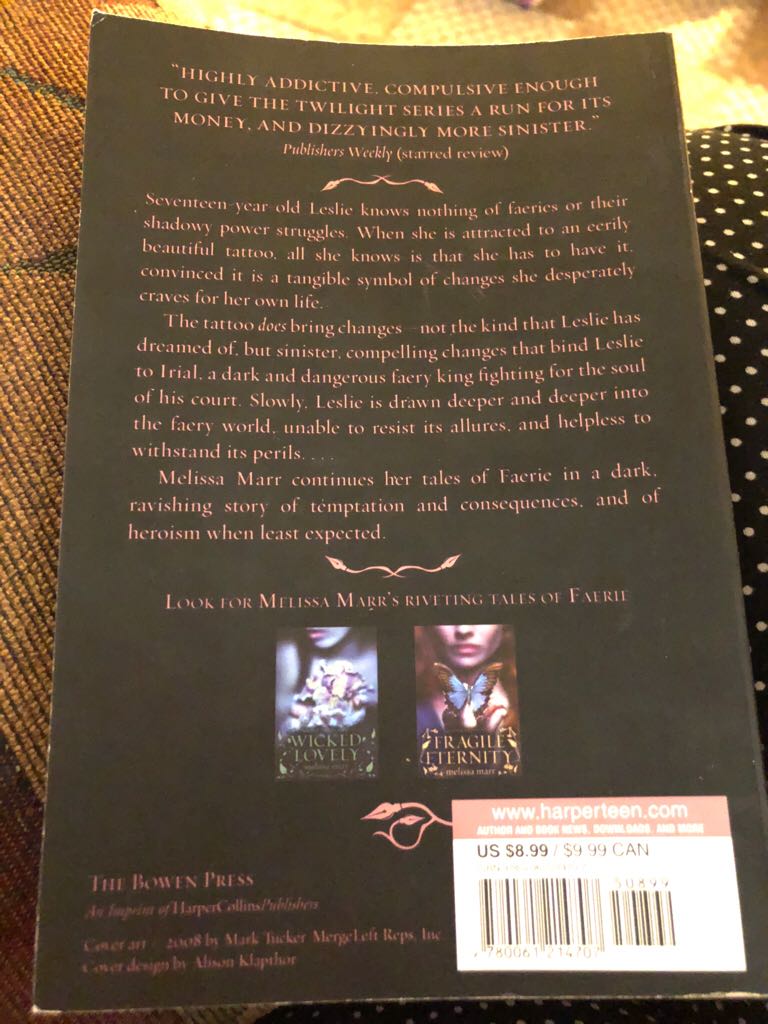 Ink Exchange - Melissa Marr (Bowen Press - Paperback) book collectible [Barcode 9780061214707] - Main Image 2