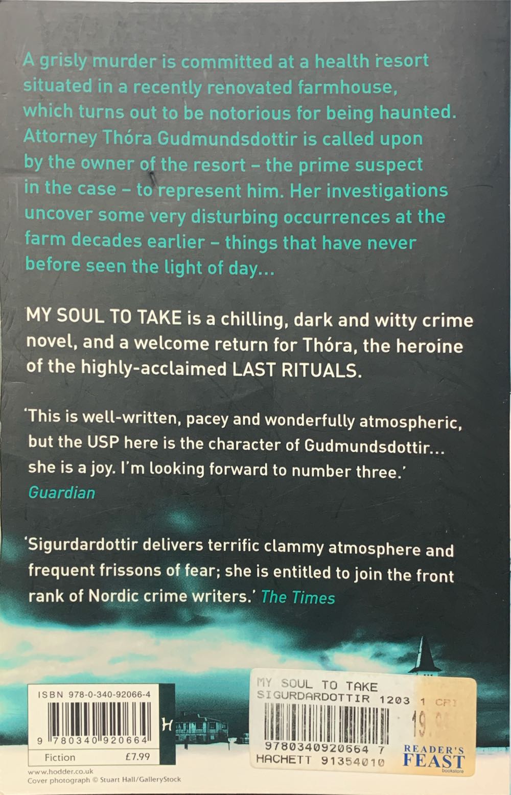My Soul To Take - Yrsa Sigurdardottir (Hodder - Paperback) book collectible [Barcode 9780340920664] - Main Image 2