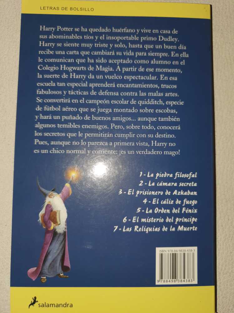 Harry Potter Y La Piedra Filosofal - K. Rowling (Salamandra) book collectible [Barcode 9788498384383] - Main Image 3