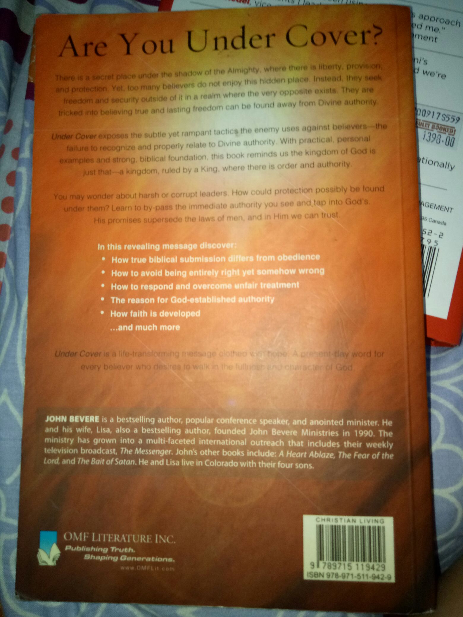 Undercover - John Bevere book collectible [Barcode 9789715119429] - Main Image 2