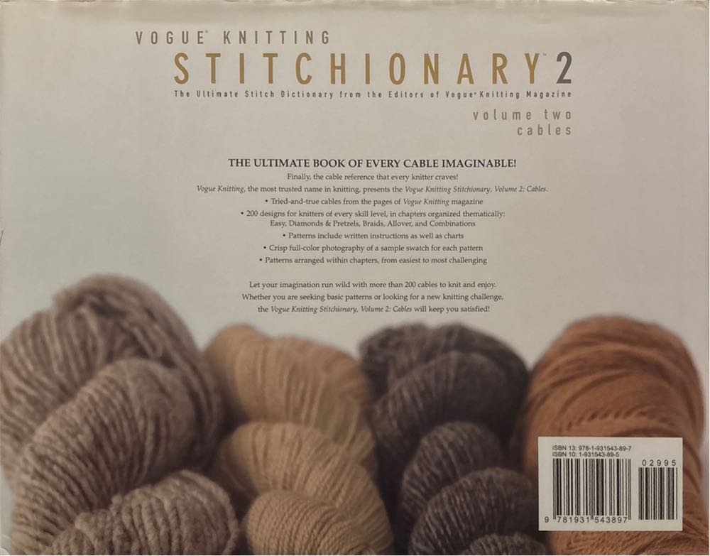 Vogue Knitting Stitchionary Cables - James Eugene Walker (- Hardcover) book collectible [Barcode 9781931543897] - Main Image 2