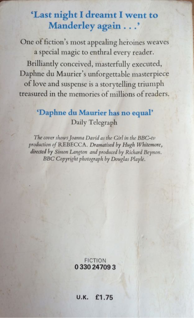 Rebecca - Daphne Du Maurier (Pan Books - Paperback) book collectible [Barcode 9780330247092] - Main Image 2
