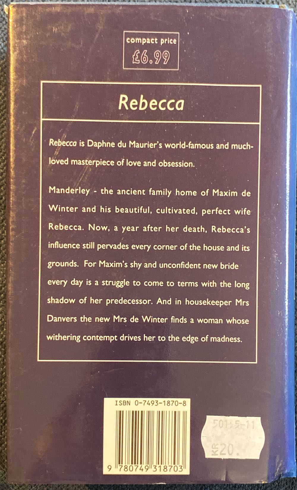 Rebecca - Daphne Du Maurier (Compact Books - Hardcover) book collectible [Barcode 9780749318703] - Main Image 2