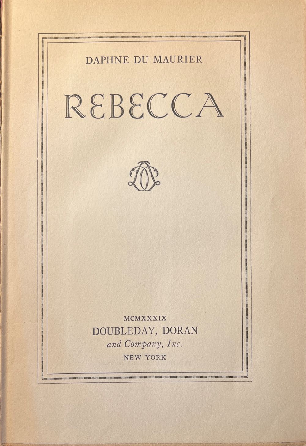 Rebecca - Daphne Du Maurier (Doubleday And Company, Inc. - Hardcover) book collectible - Main Image 2