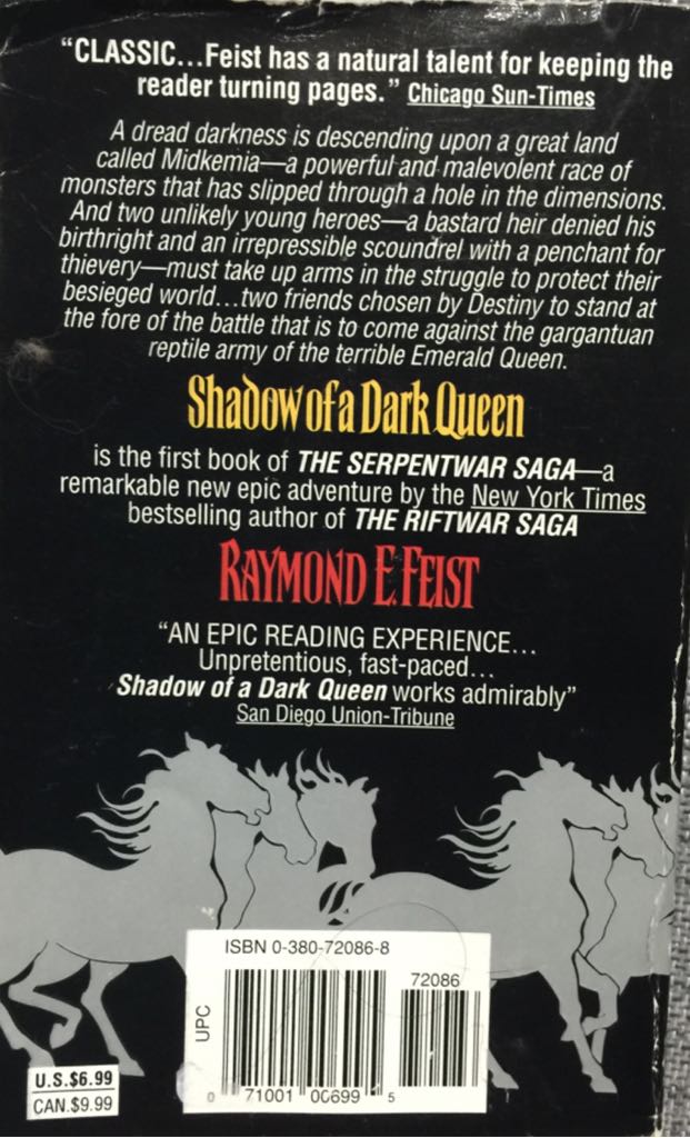 Shadow of a Dark Queen - Raymond E. Feist (Avon Fantasy - Paperback) book collectible [Barcode 9780380720866] - Main Image 2