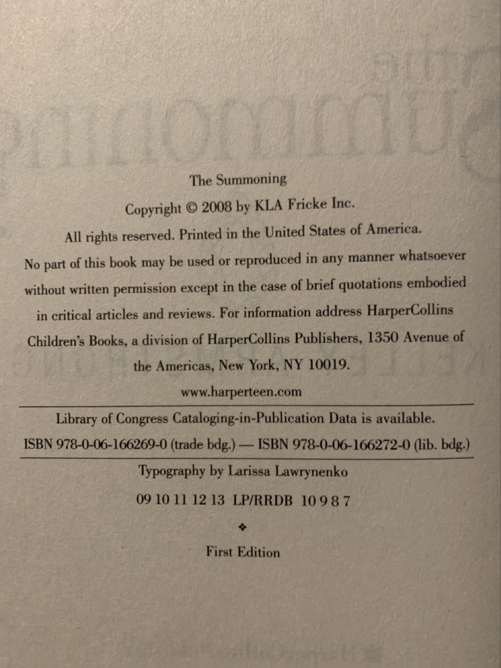 Summoning, The - Kelley Armstrong (HarperCollins - Hardcover) book collectible [Barcode 9780061662690] - Main Image 3