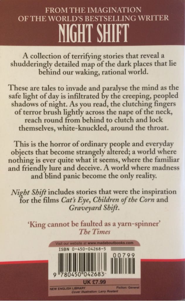 Night Shift - Stephen King (Hodder & Stoughton - Paperback) book collectible [Barcode 9780450042683] - Main Image 2