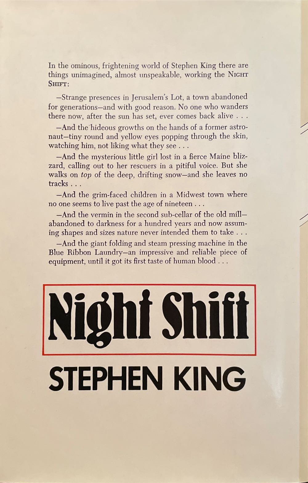 Night Shift - Stephen King (Doubleday - Hardcover) book collectible - Main Image 2