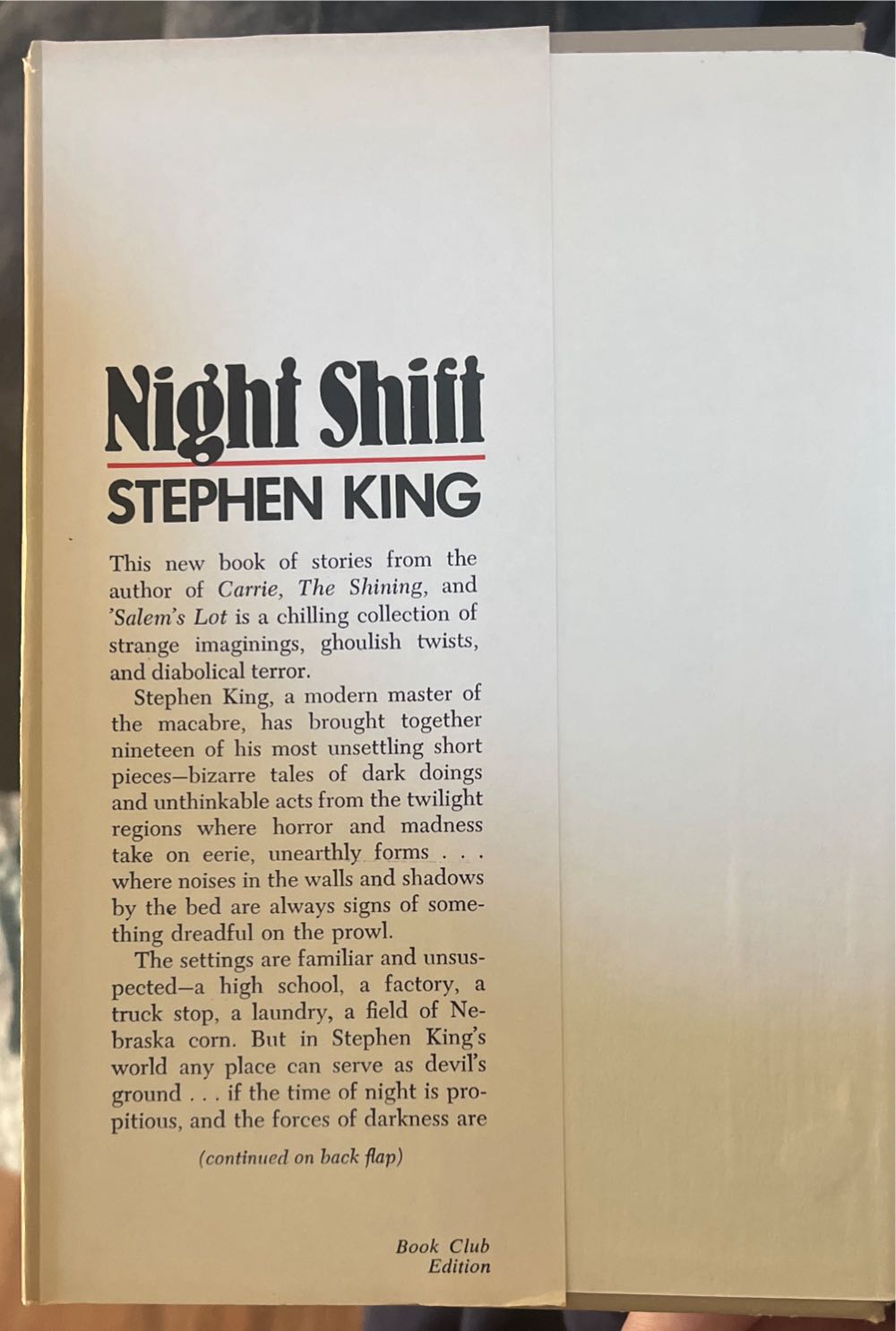 Night Shift - Stephen King (Doubleday And Company, Inc. - Hardcover) book collectible - Main Image 3