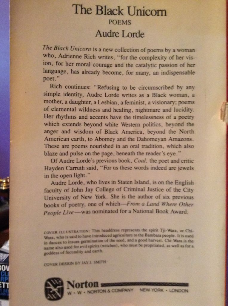 The Black Unicorn  (W. W. Norton) book collectible [Barcode 9780393045161] - Main Image 2