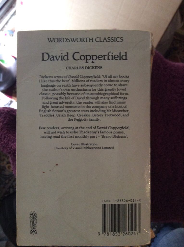 David Copperfield - Charles Dickens (Wordsworth Classics - Paperback) book collectible [Barcode 9781853260247] - Main Image 2