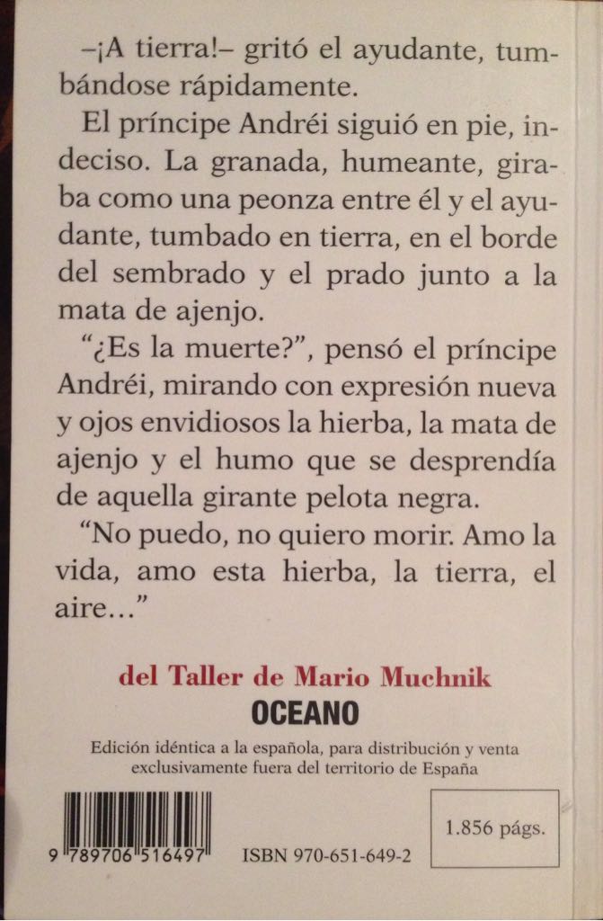 Guerra Y Paz  (Océano - Paperback) book collectible [Barcode 9789706516497] - Main Image 2