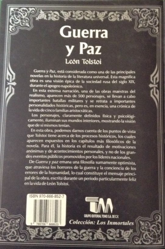 Guerra Y Paz  book collectible [Barcode 9789706668523] - Main Image 2