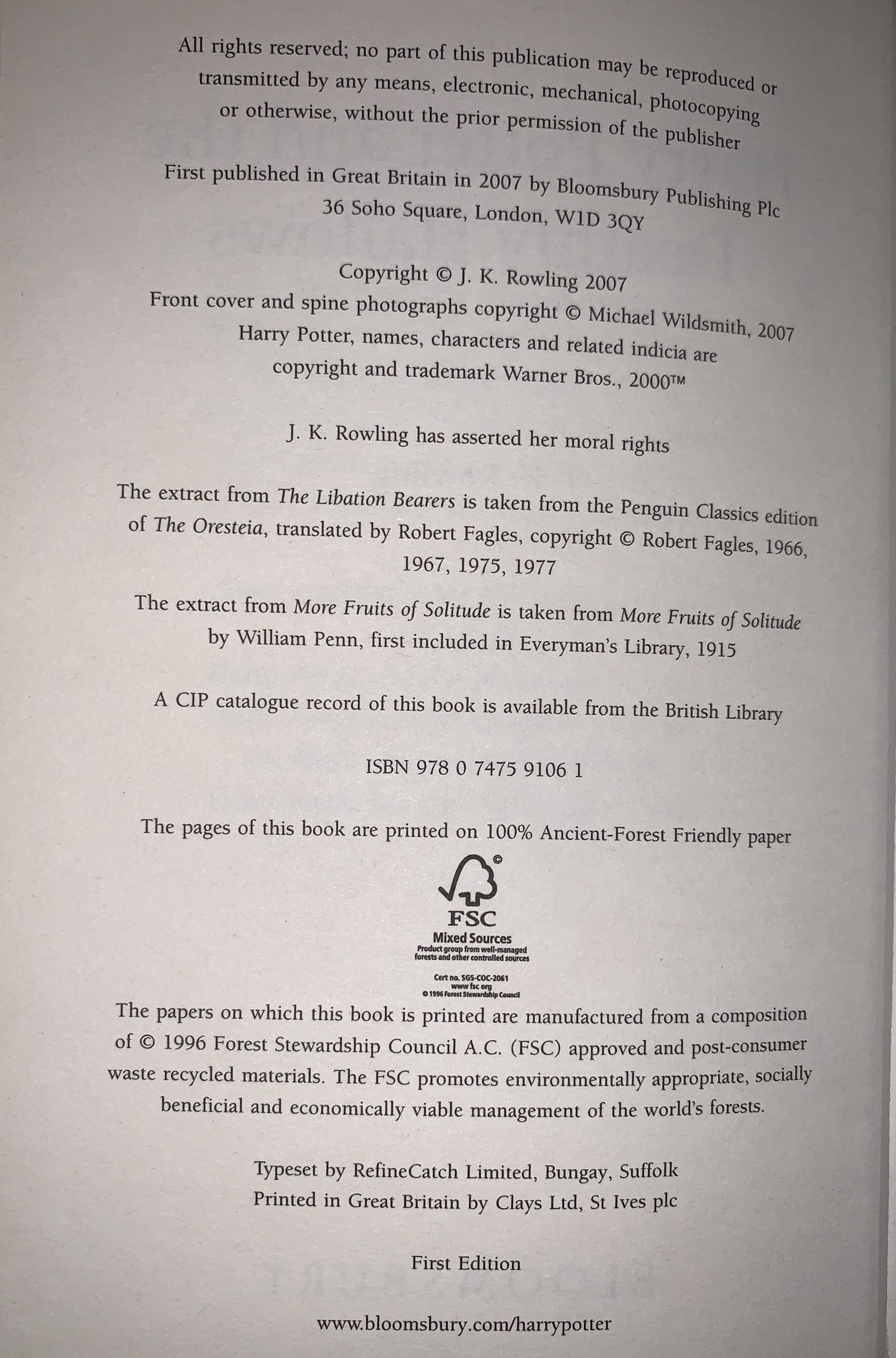 Harry Potter and the Deathly Hallows* - J.K. Rowling (- Hardcover) book collectible [Barcode 9780747591061] - Main Image 3