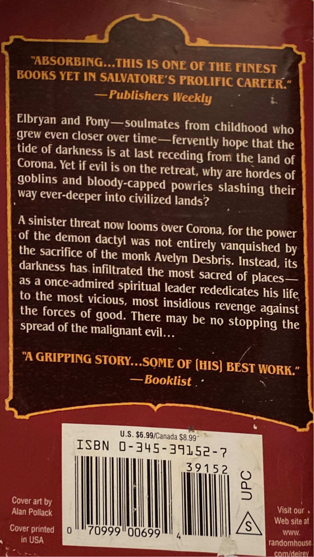 The Demon Spirit - R.A. Salvatore (Del Rey - Paperback) book collectible [Barcode 9780345391520] - Main Image 2