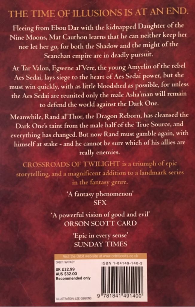 Crossroads of Twilight - Robert Jordan (Orbit - Trade Paperback) book collectible [Barcode 9781841491400] - Main Image 2