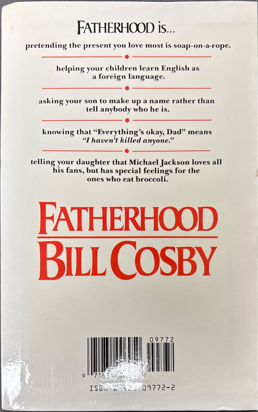 Fatherhood - Bill Cosby (Berkley Publishing Group - Paperback) book collectible [Barcode 9780425097724] - Main Image 2
