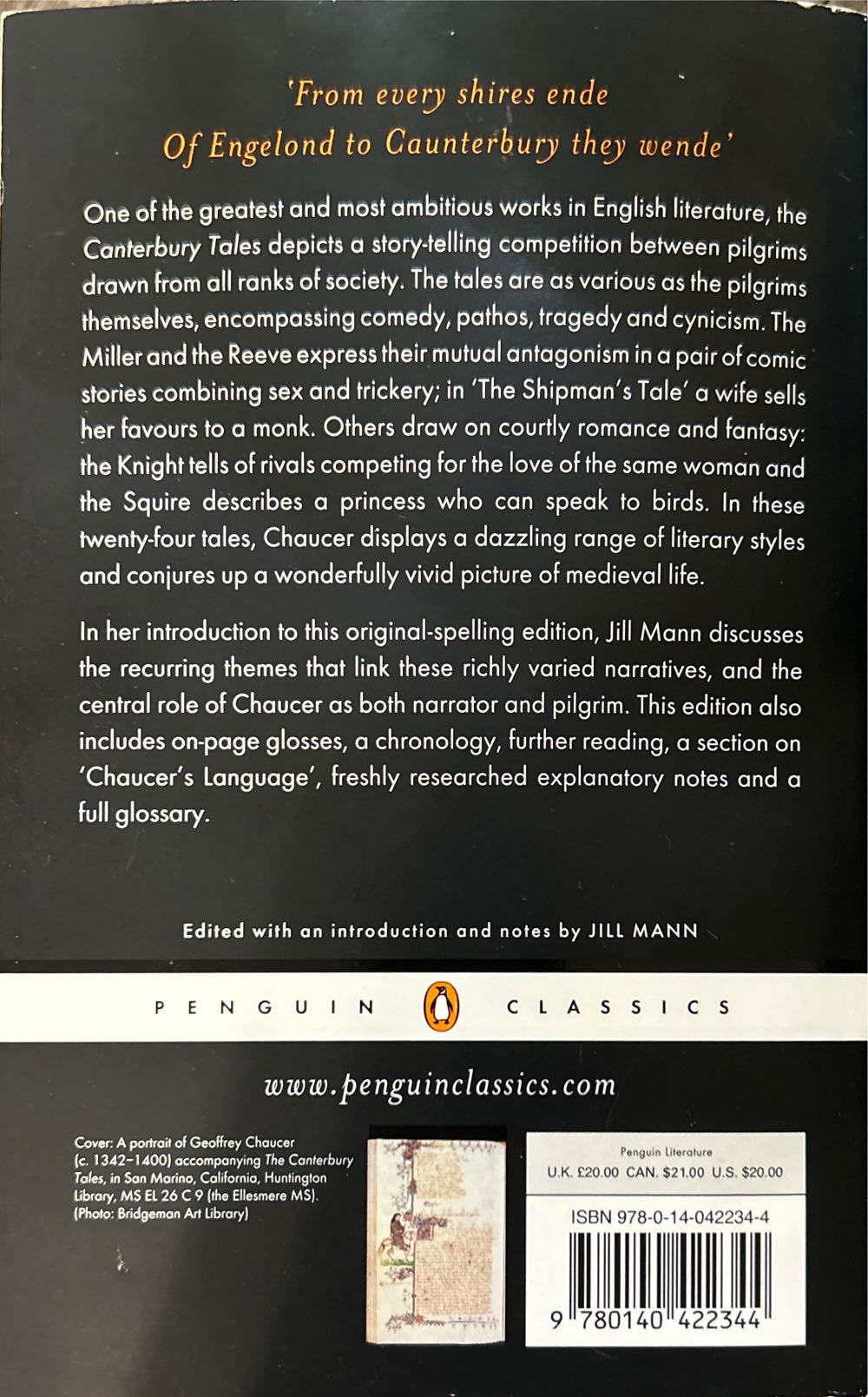 The Canterbury Tales: (original-spelling edition) - Geoffrey Chaucer (Penguin Classics - Paperback) book collectible [Barcode 9780140422344] - Main Image 2