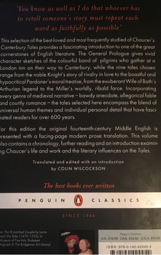 The Canterbury Tales  (Penguin Classics) book collectible [Barcode 9780140424454] - Main Image 2