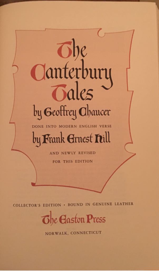 Canterbury Tales, The - Geoffery Chaucer (The Easton Press - Hardcover) book collectible - Main Image 2