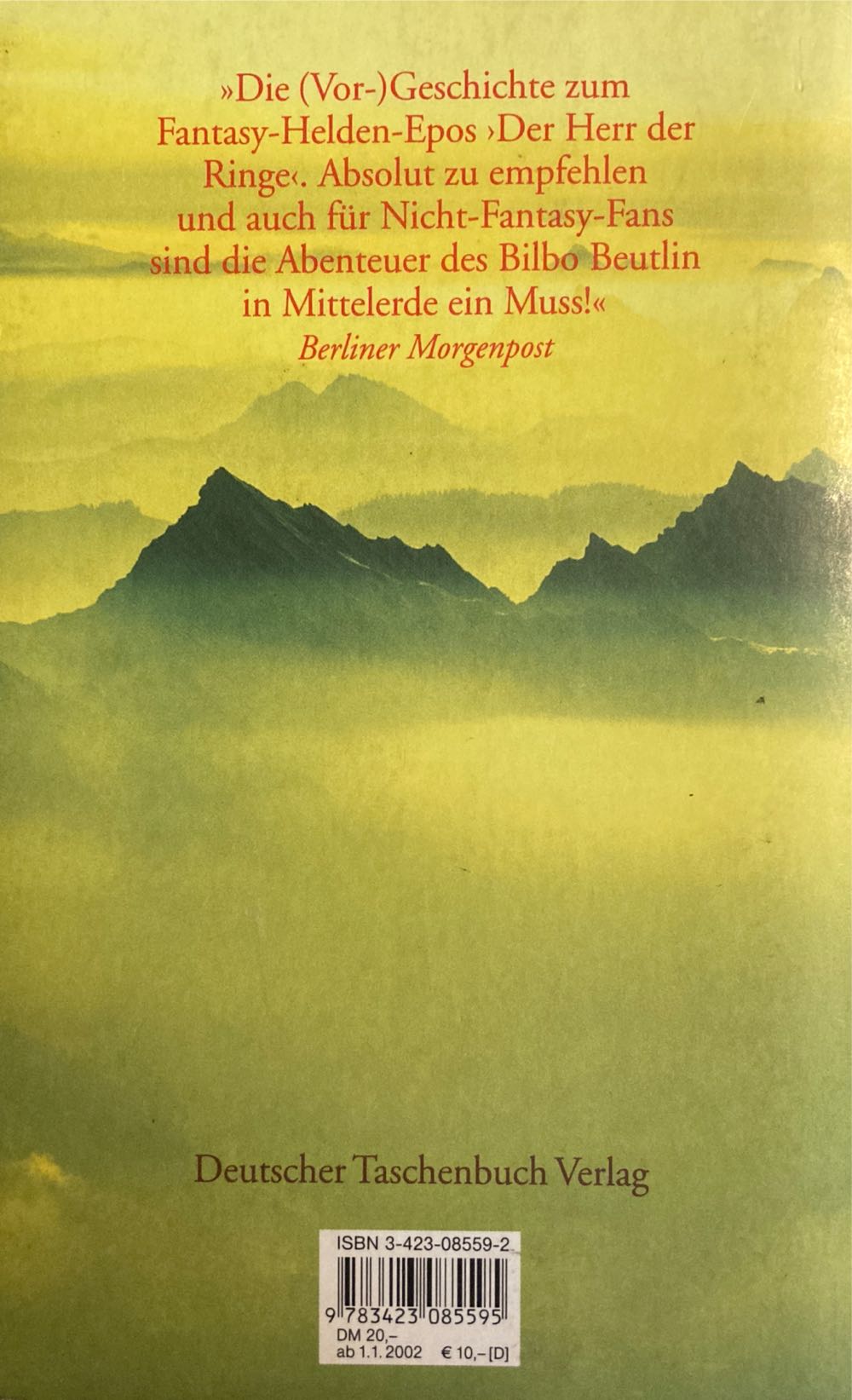 Der Kleine Hobbit - J.R.R. Tolkien (Deutscher Taschenbuch Verlag - Paperback) book collectible [Barcode 9783423085595] - Main Image 2