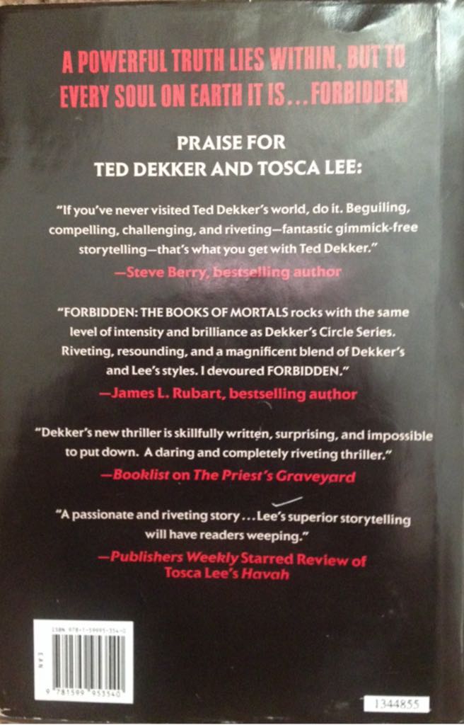 Forbidden - Ted Dekker (Center Street -Hachette Book Group USA - Hardcover) book collectible - Main Image 2