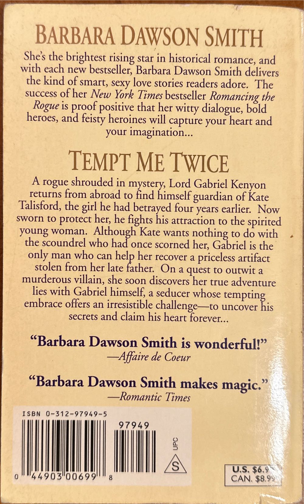 Tempt Me Twice - Barbara Dawson Smith (St. Martin’s Paperbacks - Paperback) book collectible [Barcode 9780312979492] - Main Image 2