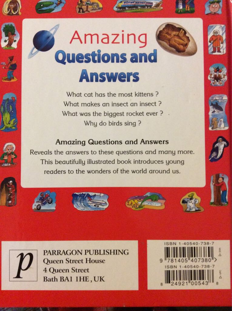 Amazing Questions and Answers - Anita Ganeri (Parragon Publishing) book collectible [Barcode 9781405407380] - Main Image 2