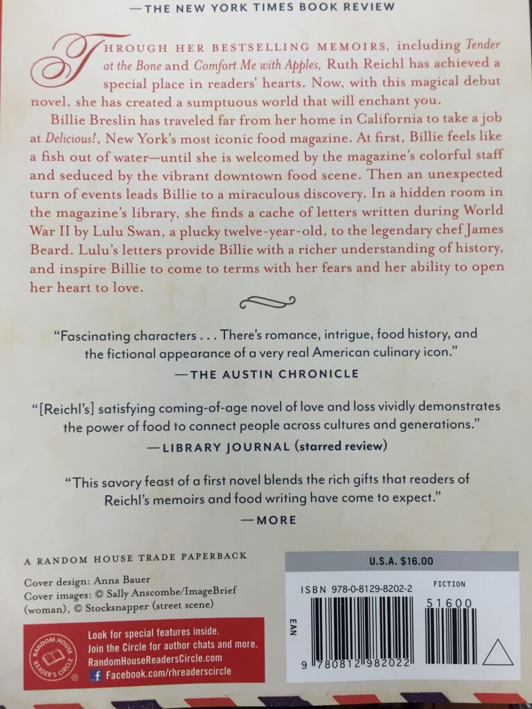 Delicious - Ruth Reichl (Xxxx - Paperback) book collectible [Barcode 9780812982022] - Main Image 2