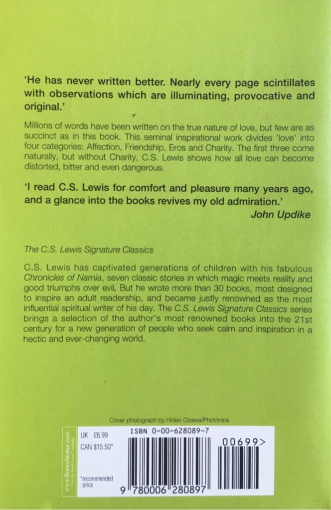 The Four Loves - C.S. Lewis (Harper Collins - Paperback) book collectible [Barcode 9780006280897] - Main Image 2