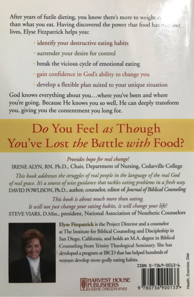 Love to Eat Hate to Eat - Elyse M. Fitzpatrick (Harvest House Publishers - Paperback) book collectible [Barcode 9780736900133] - Main Image 2