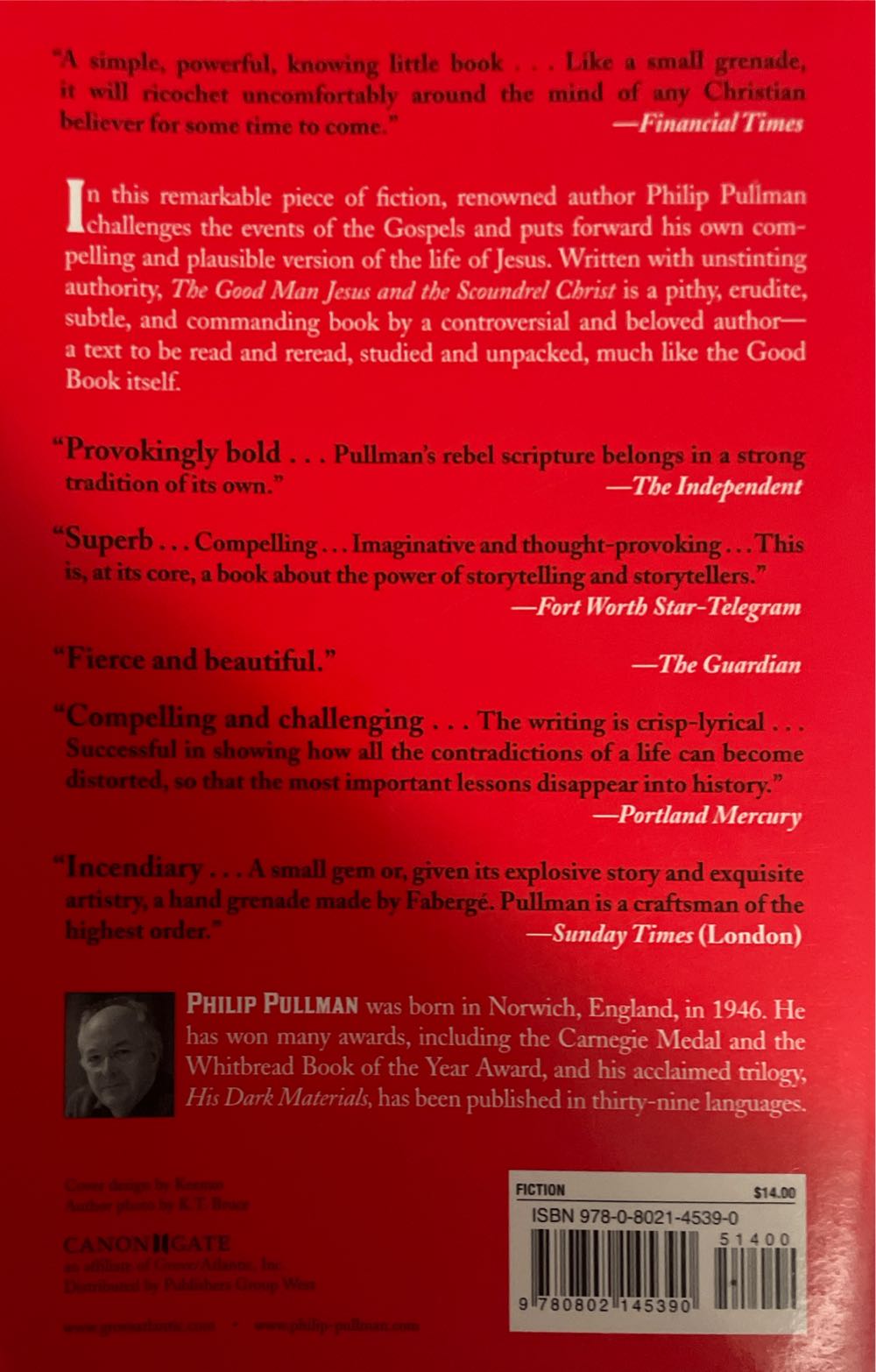 The Good Man Jesus And The Scoundrel Christ - Philip Pullman (Grove Press - Paperback) book collectible [Barcode 9780802145390] - Main Image 2