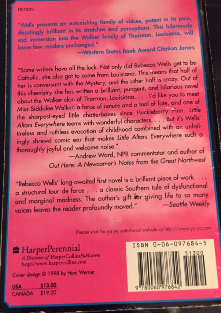 Little Altars Everywhere - Wells, Rebecca (Harper Perennial Modern Classics - Paperback) book collectible [Barcode 9780060976842] - Main Image 2