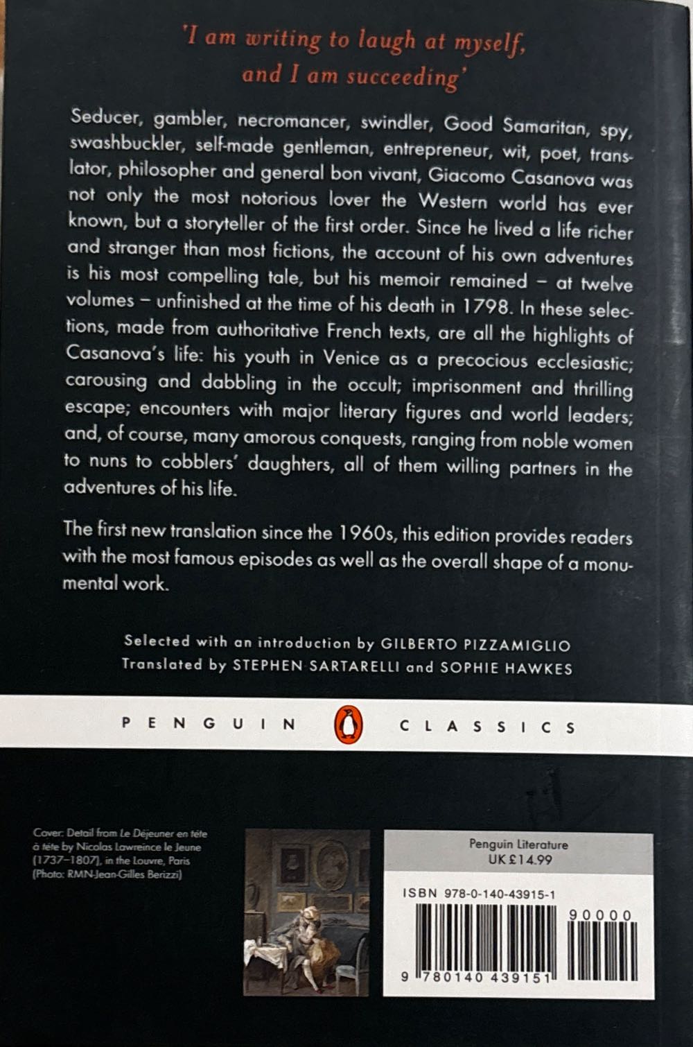 Giacomo Casanova - The Story Of My Life - Stephen Sartarelli (Penguin Classics - Paperback) book collectible [Barcode 9780140439151] - Main Image 2