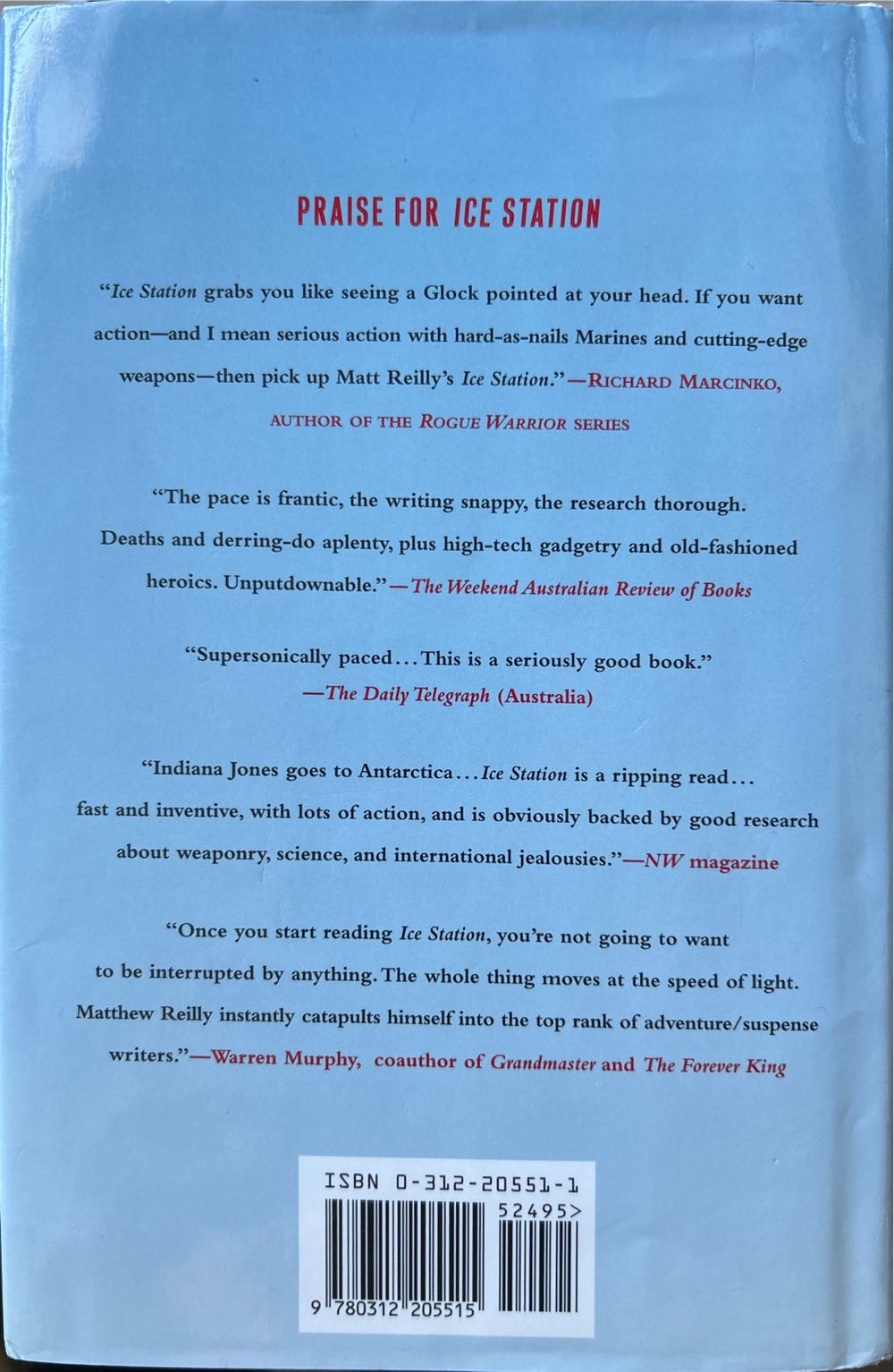 Scarecrow Series 1: Ice Station - Matthew J. Reilly (Thomas Dunne Books / St. Martin’s Press - Hardcover) book collectible [Barcode 9780312205515] - Main Image 2