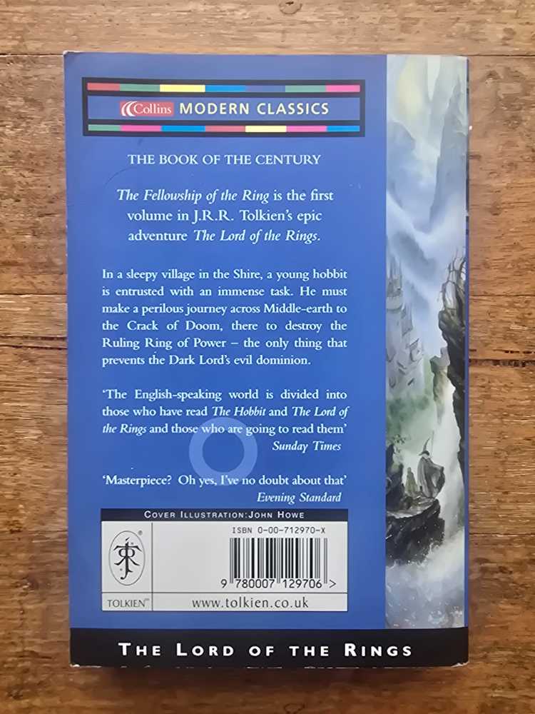 The Lord Of The Rings -The Fellowship of the Ring - J.R.R. Tolkien (Collins - Paperback) book collectible [Barcode 9780007129706] - Main Image 2