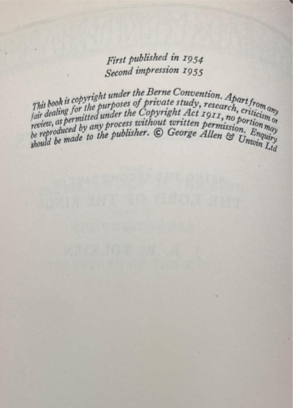 Lord Of the Rings: The Two Towers - J. R. R. Tolkien (George Allen & Unwin Ltd - Hardcover) book collectible [Barcode 9780048231147] - Main Image 4