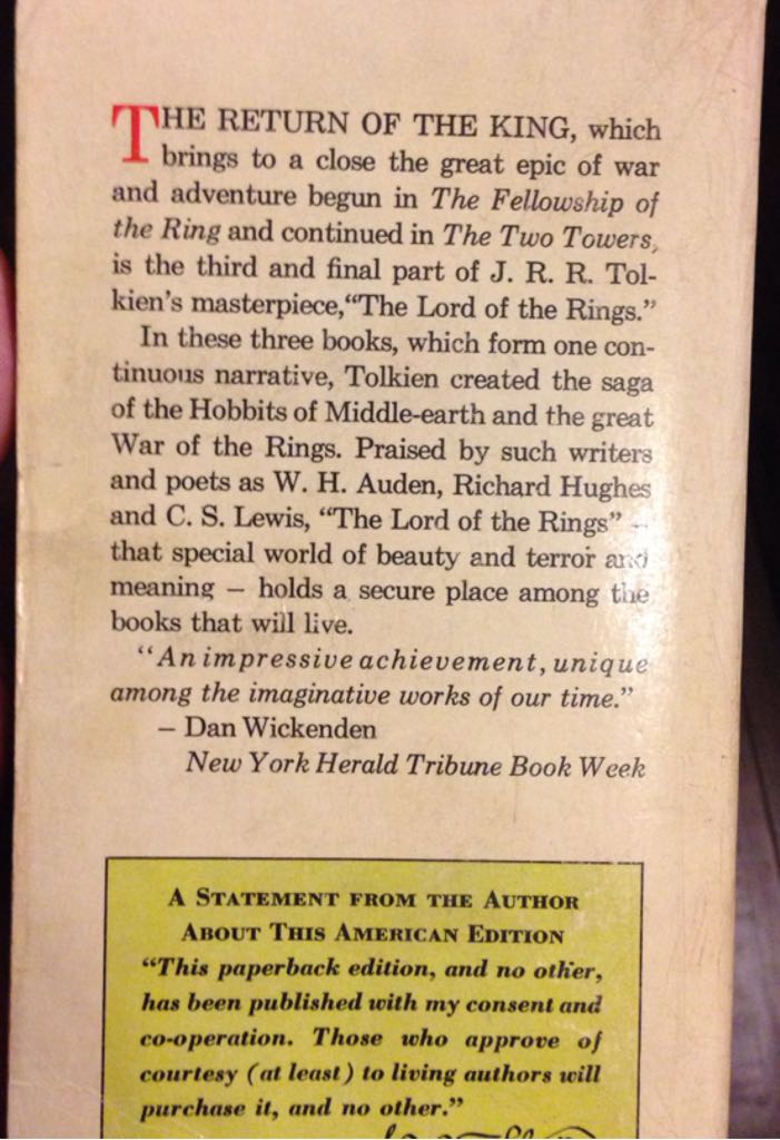 The Return of the King - J.R.R. Tolkien book collectible [Barcode 9780261102941] - Main Image 2