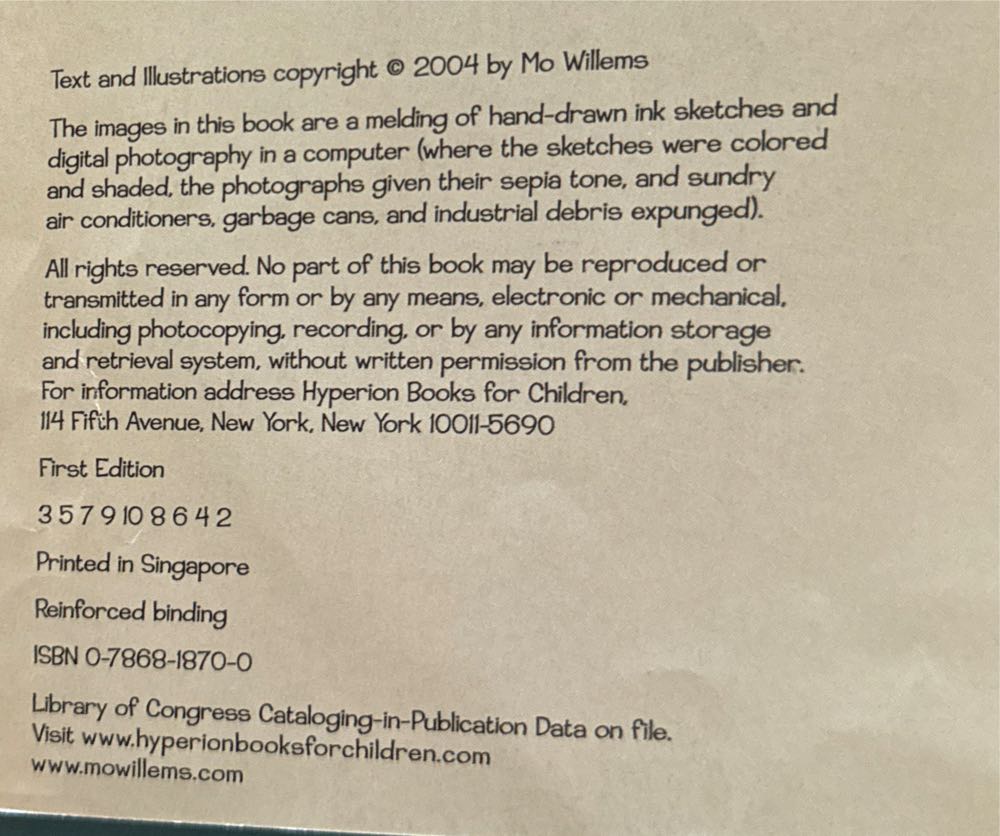 Knuffle Bunny - Mo Willems (Hyperion Books for Children - Hardcover) book collectible [Barcode 9780786818709] - Main Image 3