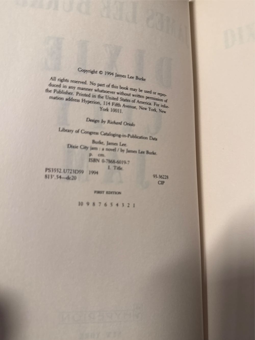Dixie City Jam - James Lee Burke (Hyperion - Hardcover) book collectible [Barcode 9780786860197] - Main Image 4