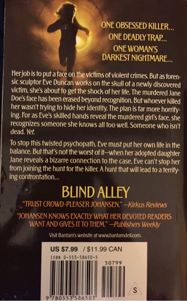 Blind Alley - Iris Johansen (Bantam Books - Paperback) book collectible [Barcode 9780553586503] - Main Image 2