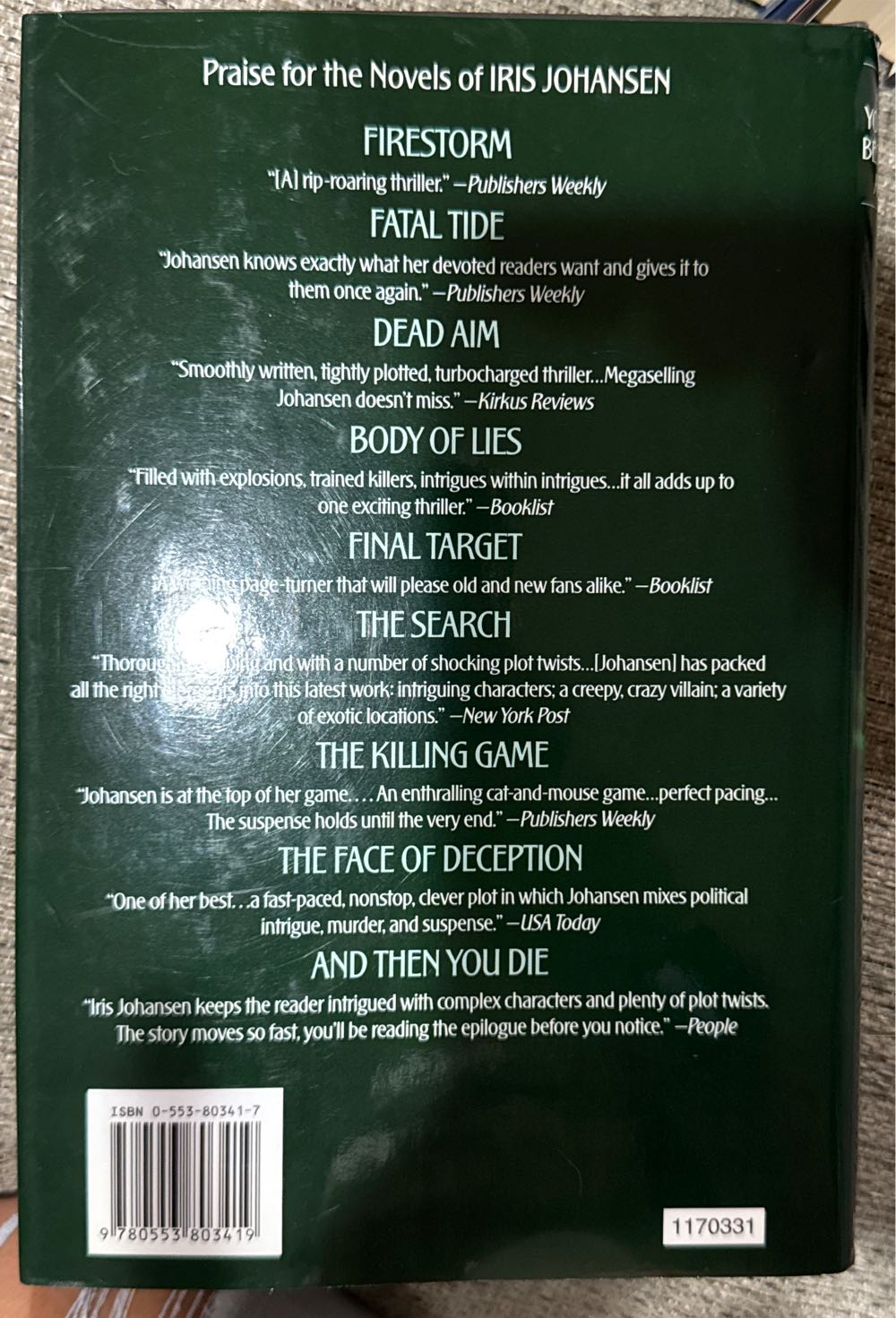 Blind Alley - Iris Johansen (Bantam - Hardcover) book collectible [Barcode 9780553803419] - Main Image 2